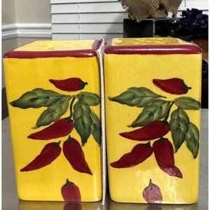 Vintage Chesapeake Bay Chili Peppers Salt And Pepper Shakers Set
